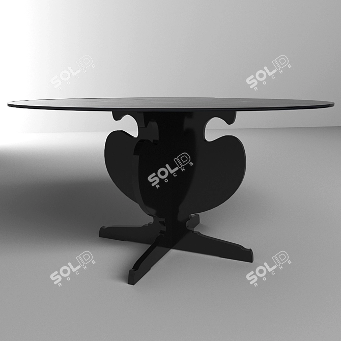 Adagir Besana: Stylish Wood & Glass Dining Table 3D model image 2