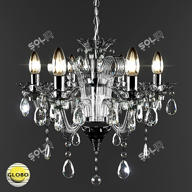 Elegant Crystal Chandelier 3D model image 1