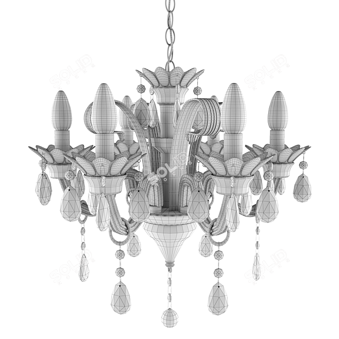 Elegant Crystal Chandelier 3D model image 2