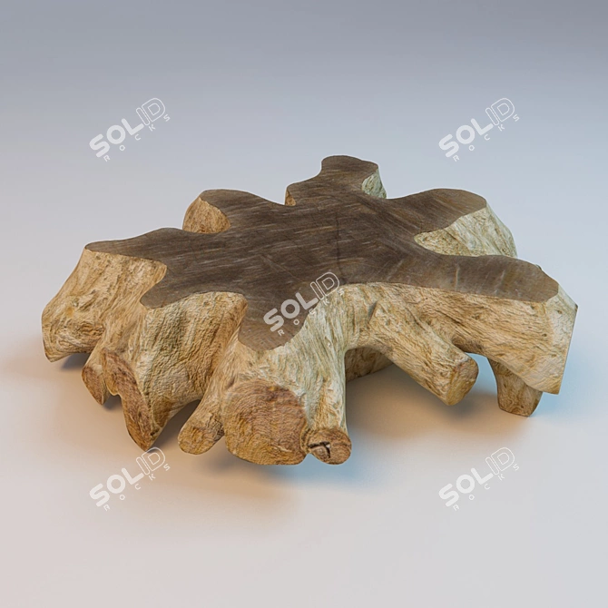 Natural Root Coffee Table | 95cm x 95cm 3D model image 1