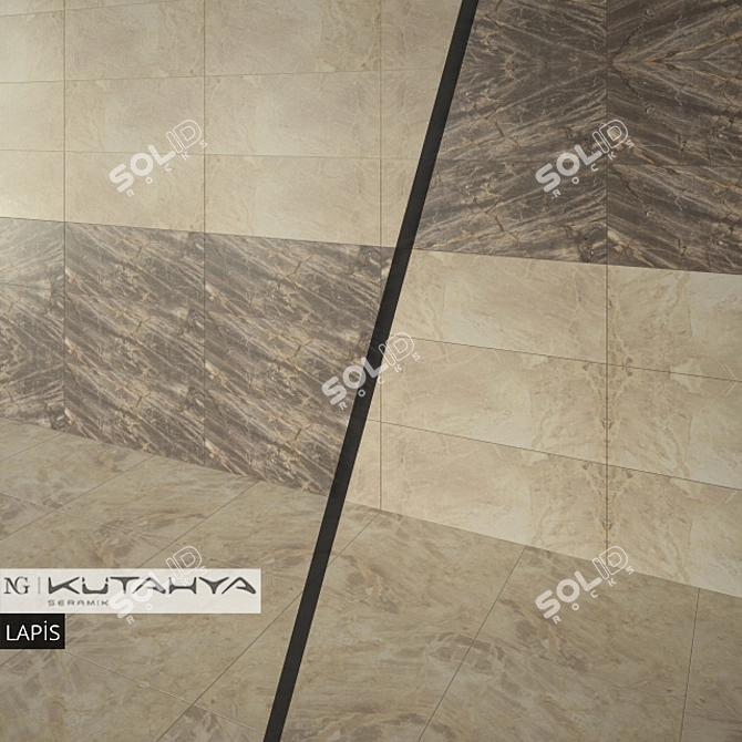 Elegant Lapis Wall and Floor Tiles 3D model image 2