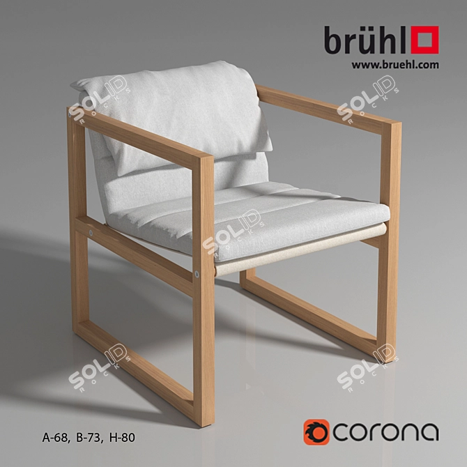 Modern Bruhl Muskat Armchair 3D model image 1