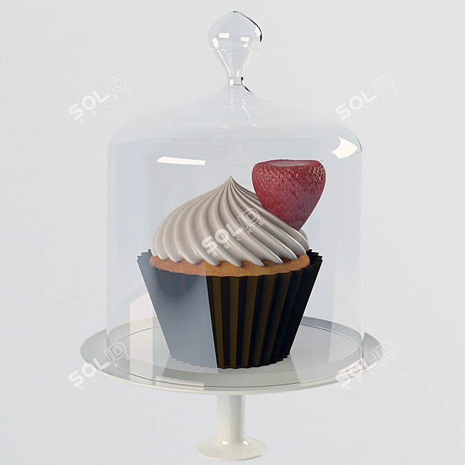 Strawberry Bliss Cupcakes 3D model image 1