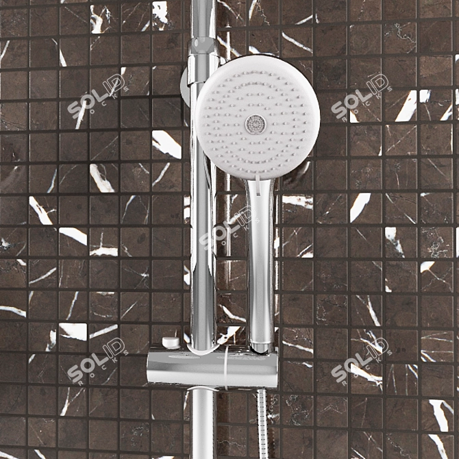 Luxurious Shower System with 250mm Stationary Watering 3D model image 2