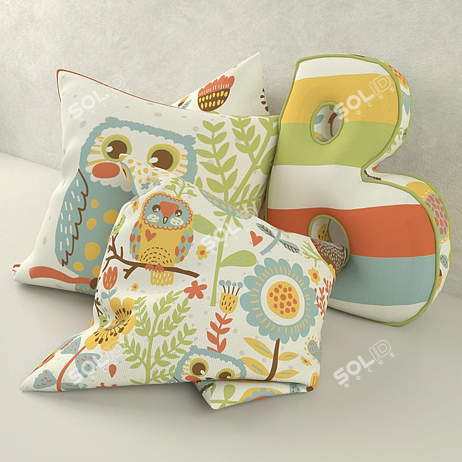 Geo Forest Clock & Cushion Set 3D model image 3