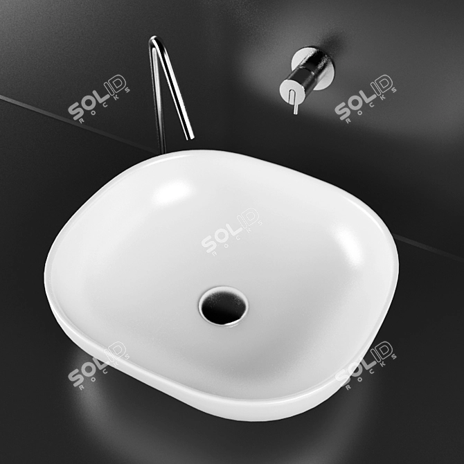 Sleek and Compact Ago Washbasin 3D model image 3