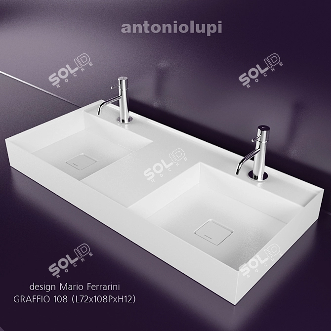 Graffio 108 Washbasin: Sleek Elegance 3D model image 1