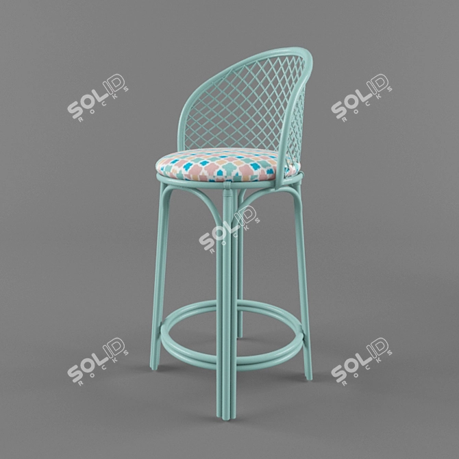 Tropical Chic Rattan Barstools 3D model image 2