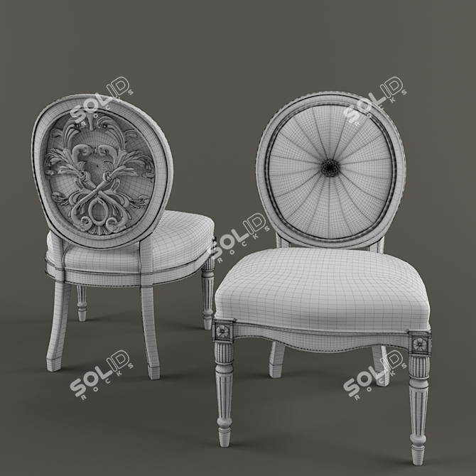 Classic Macrame Chair, Art - Mat16b 3D model image 2