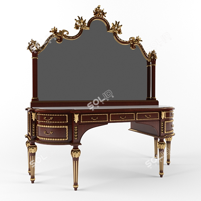 Elegant Classic Dressing Table 3D model image 1
