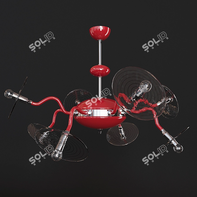 Majestic Murano Glass Chandelier 3D model image 1