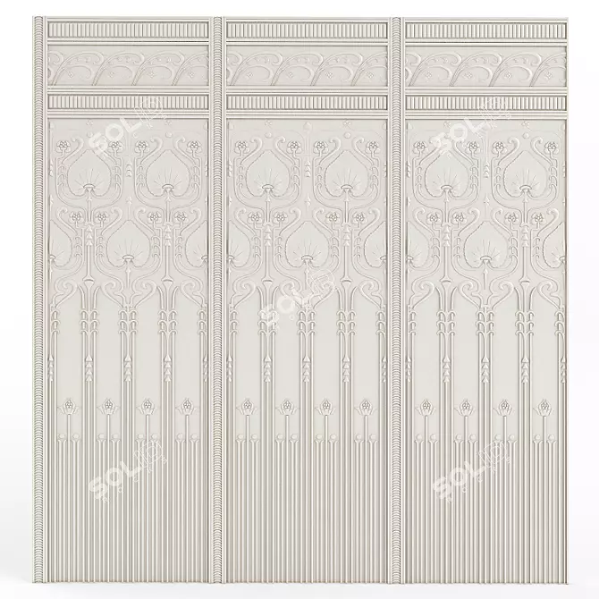 Elegant Edwardian DadoPanel: RD1964 3D model image 1