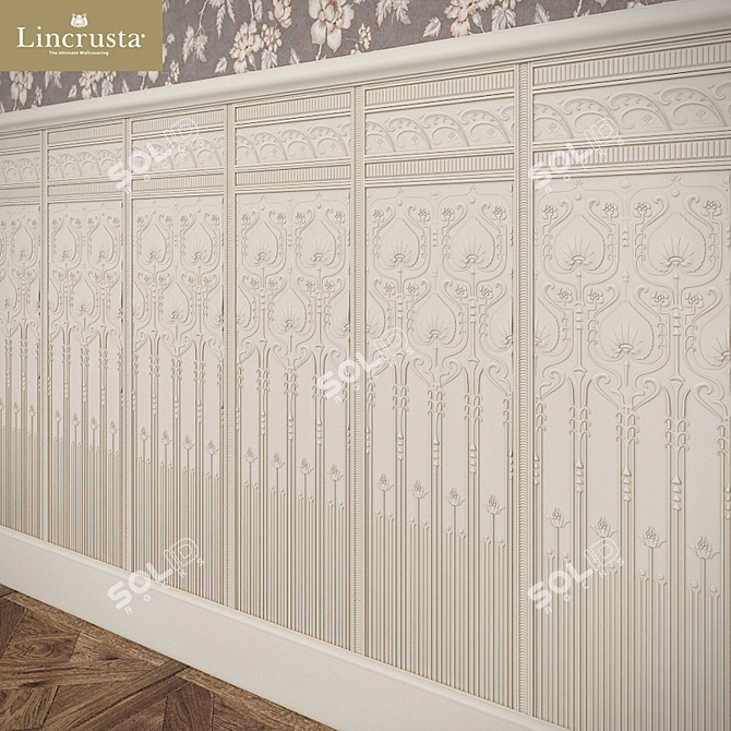 Elegant Edwardian DadoPanel: RD1964 3D model image 2