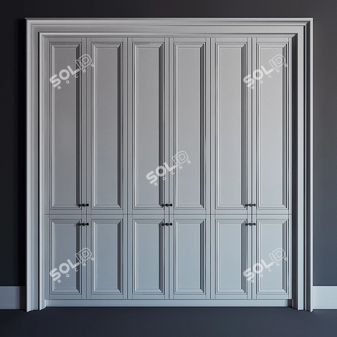 MaxBuilt-in Closet 02: 2400mmH x 2200mmL x 600mmD 3D model image 1