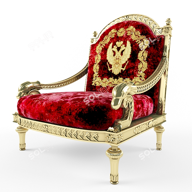 Elegant Colombostyle Armchair 3D model image 1