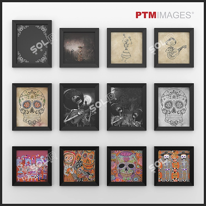 Celebrating Day of the Dead: Vibrant Prints by PTM Images 3D model image 1