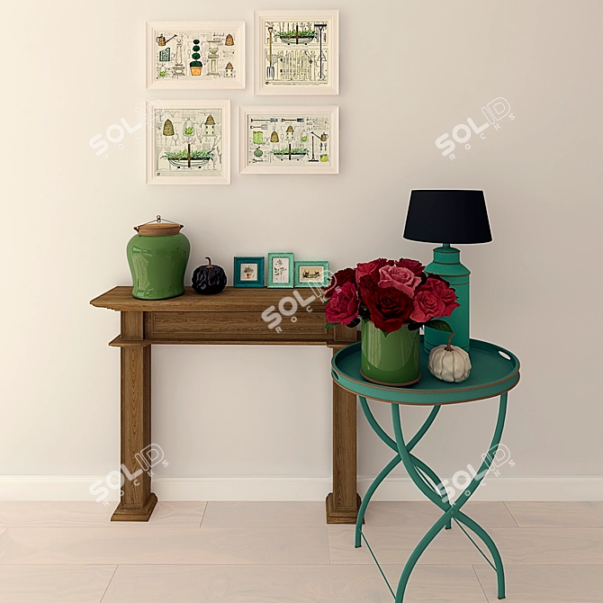 Elegant Home Decor Set 3D model image 1