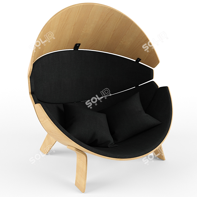 Cozy Haven: Kids' Hideaway Chair 3D model image 1
