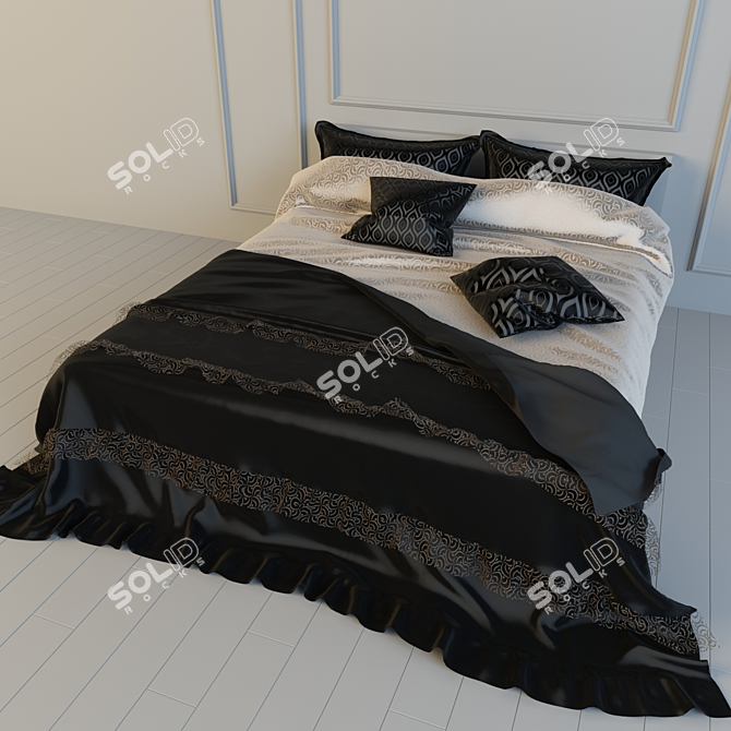 Luxury Bed Linens 3D model image 1