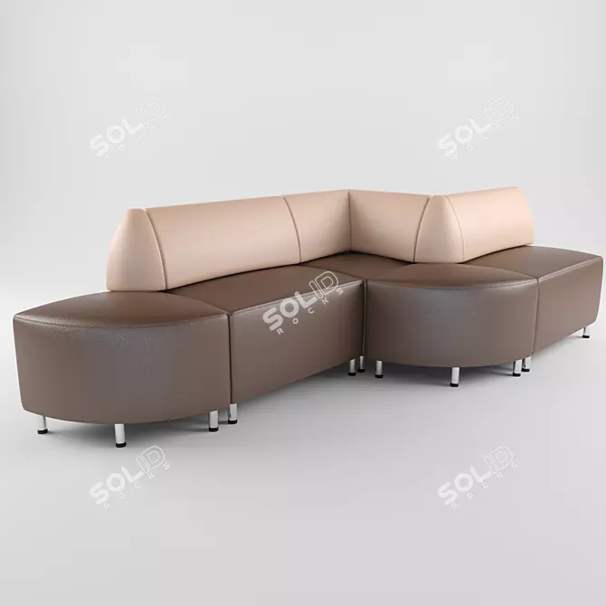 SleekOffice Labyrinth Modular Sofa 3D model image 1