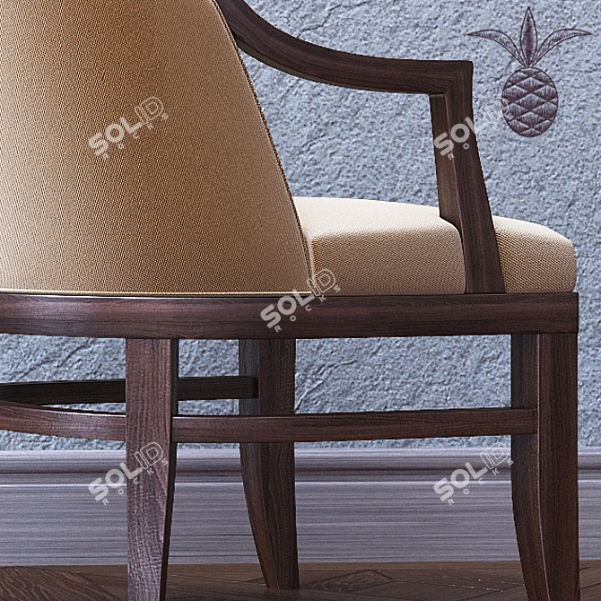 Elegant Armrest Dining Chair 3D model image 3