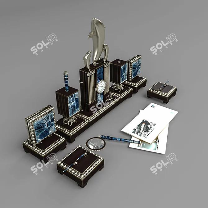 Modern Table Set with 3D Max and Vray 3D model image 1