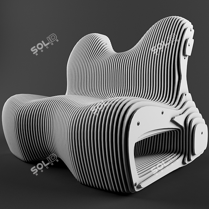 Parametric Sofa: 1200mm Length 3D model image 1