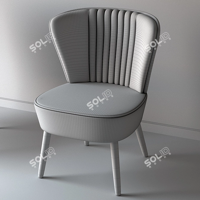 Elegant Leather Chair 3D model image 3