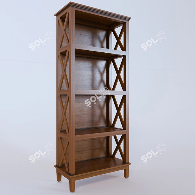 Vintage Charm: Ashley Burkesville Bookcase 3D model image 1