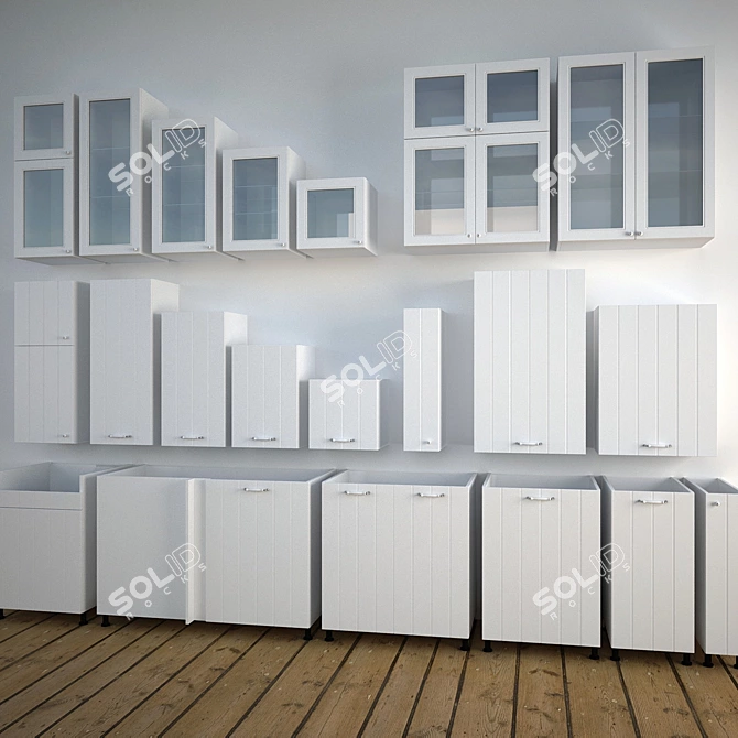 Versatile IKEA HITARP Kitchen Set 3D model image 1