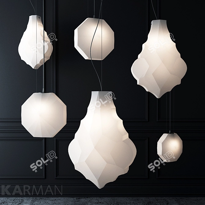 Karman 24 KARATI 1B Hanging Lamp - Milk-White Triple Layered Glass 3D model image 1