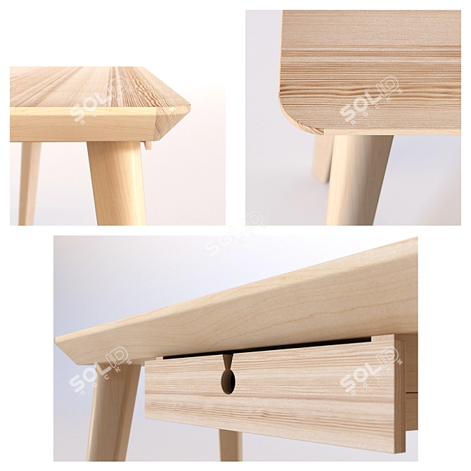 Title: IKEA LISABO | Stylish Wooden Console Table 3D model image 2