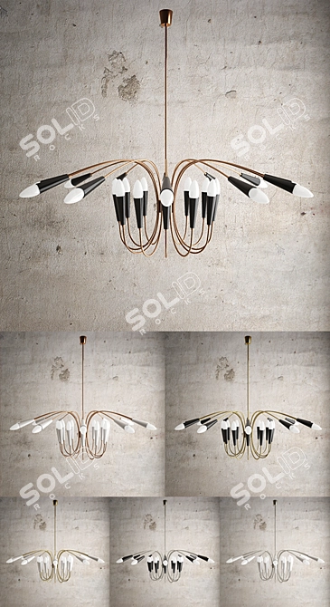 Title: Elegant 12-Light Aretha Chandelier 3D model image 1