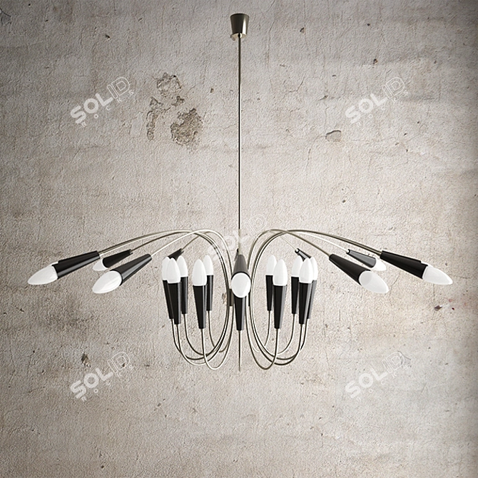 Title: Elegant 12-Light Aretha Chandelier 3D model image 3