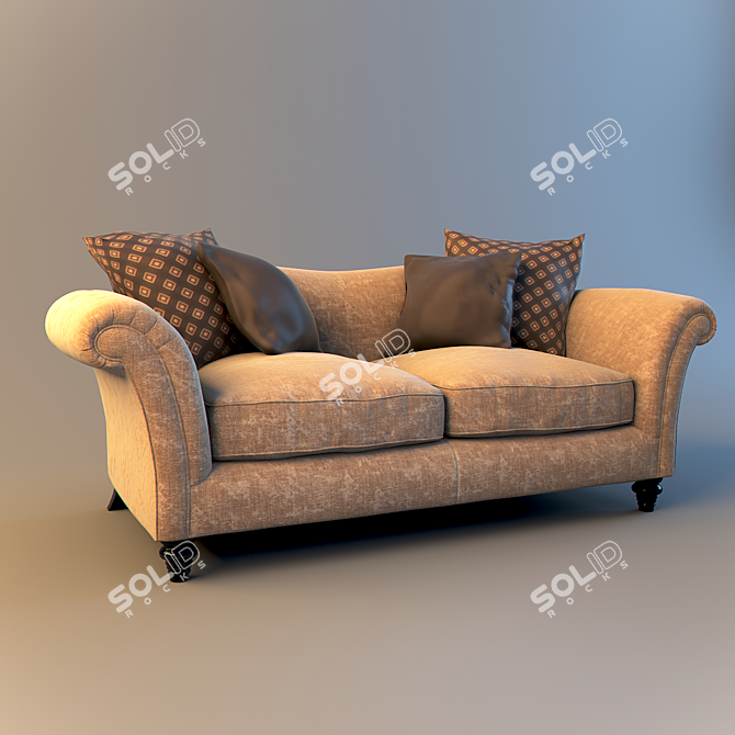 Elegant Parker Knoll Etienne Sofa 3D model image 1