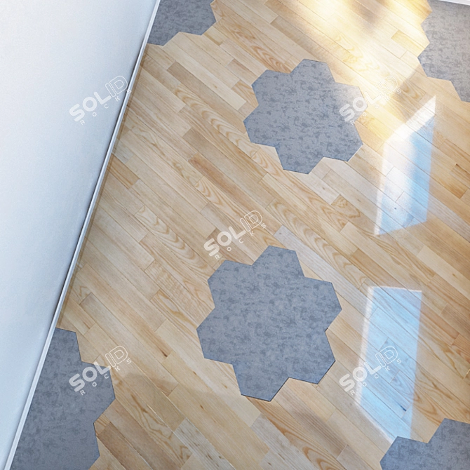 Sleek Wood Parquet Flooring 3D model image 3