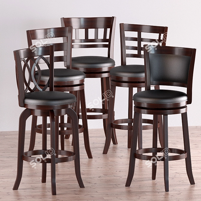 Swivel Verona Cherry Barstool 3D model image 2
