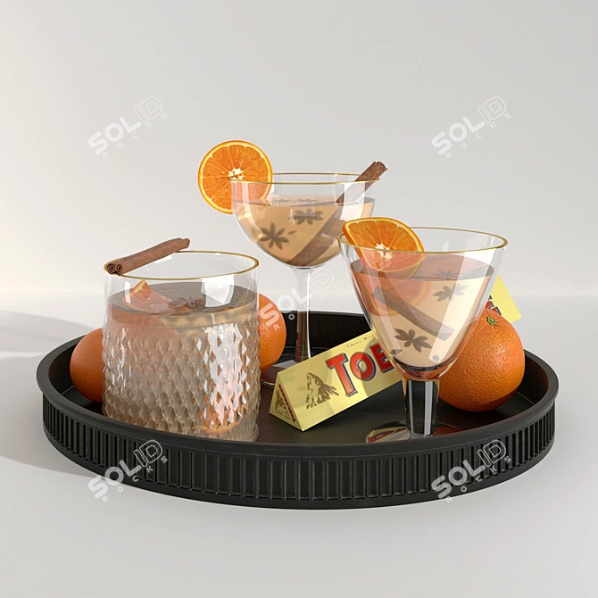 Snowy Sip: White Mulled Wine 3D model image 1