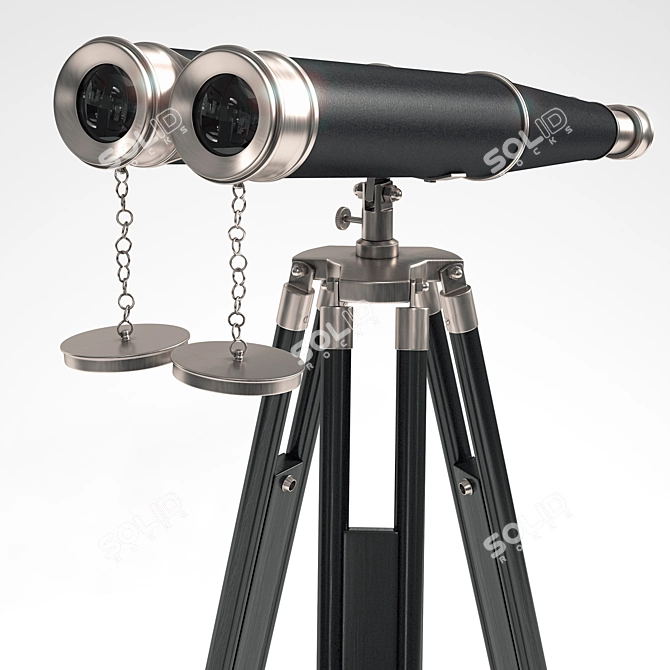 Hampton Nautical Tripod Binoculars 3D model image 2