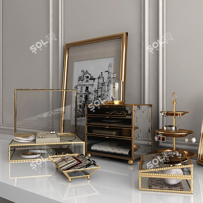 Elegant Set for Vanity Table 3D model image 2