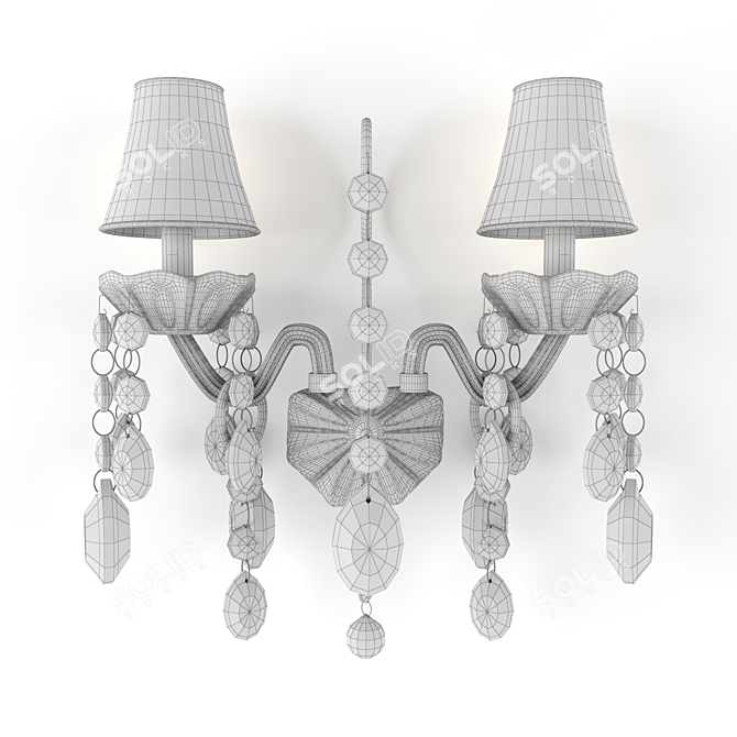 Luxury Crystal Sconces Siena Gold 3D model image 2