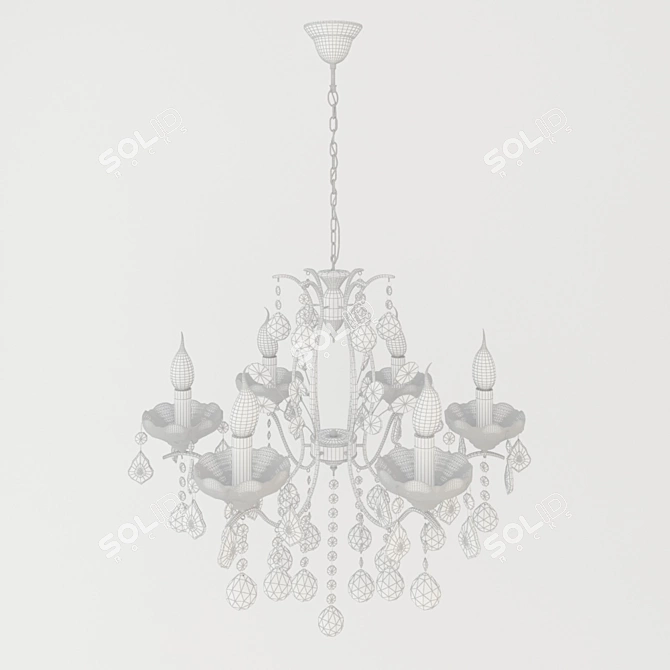 Elegant Gold Pendant Chandelier 3D model image 2