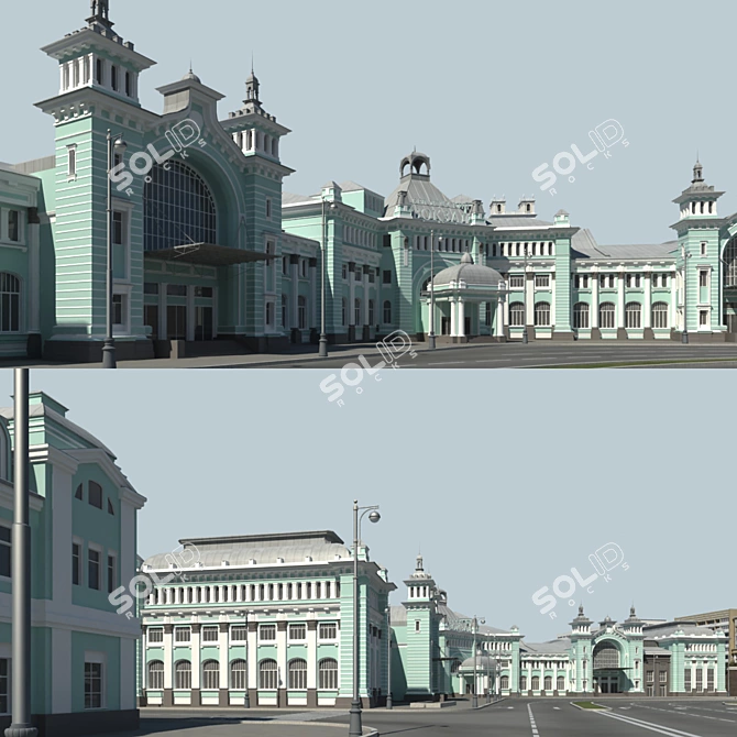 Belorussky Station: A Gateway to Moscow 3D model image 1