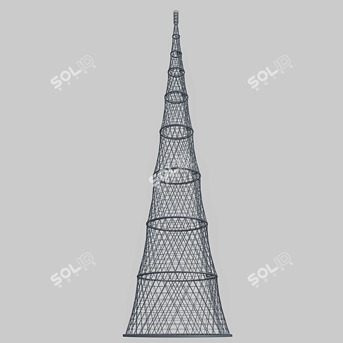 Sleek Shukhov Tower Sculpture 3D model image 1