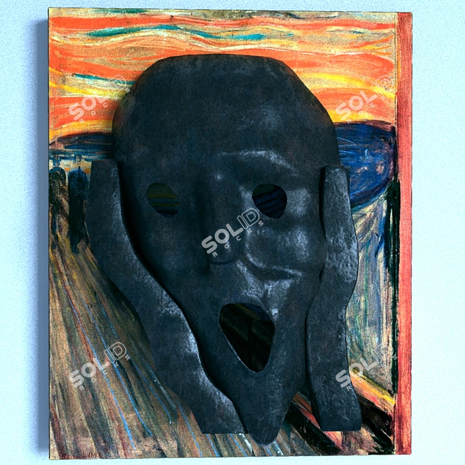 Scream Art: Captivating Wall Decor 3D model image 1