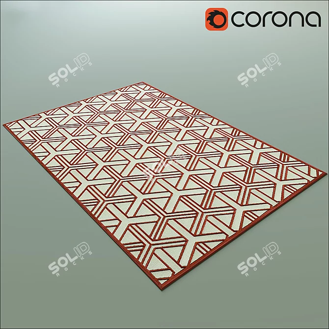 Luka Red Dimensions Rug: Versatile Indoor/Outdoor Carpet 3D model image 1