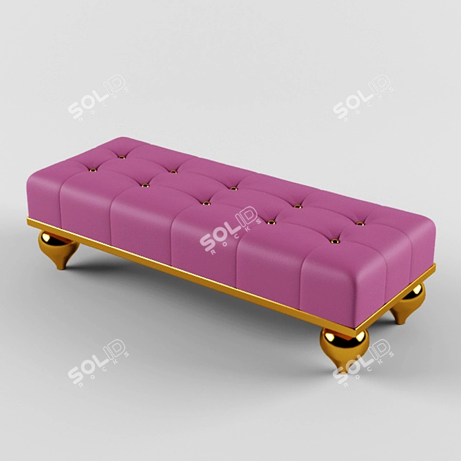 Cozy Upholstered Bench 3D model image 1
