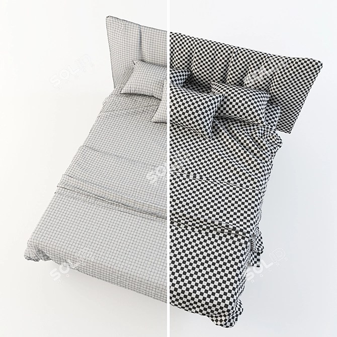 Bart Alf Bed: Sleek Design with Linens 3D model image 3