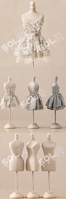 Mini Mannequin Decor Set 3D model image 3