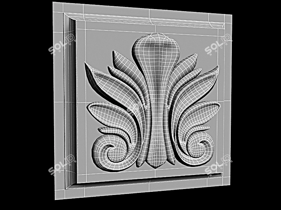 Elegant Scroll Bracket 3D model image 2